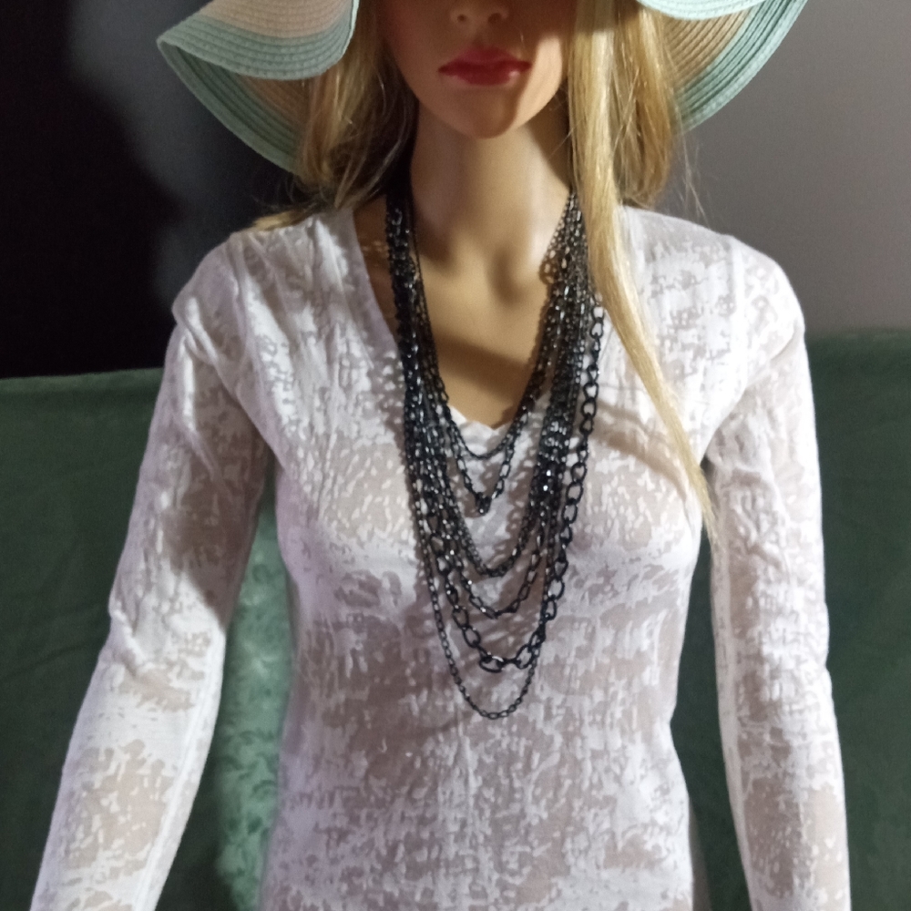 Black multi-chain 17 inch necklace